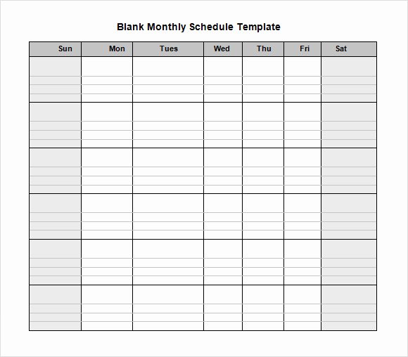 Free Monthly Employee Schedule Template Best Of Blank Schedule Template 6 Download Free Documents In Pdf