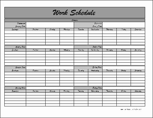 Free Monthly Employee Schedule Template Best Of Free Monthly Work Schedule Template Job