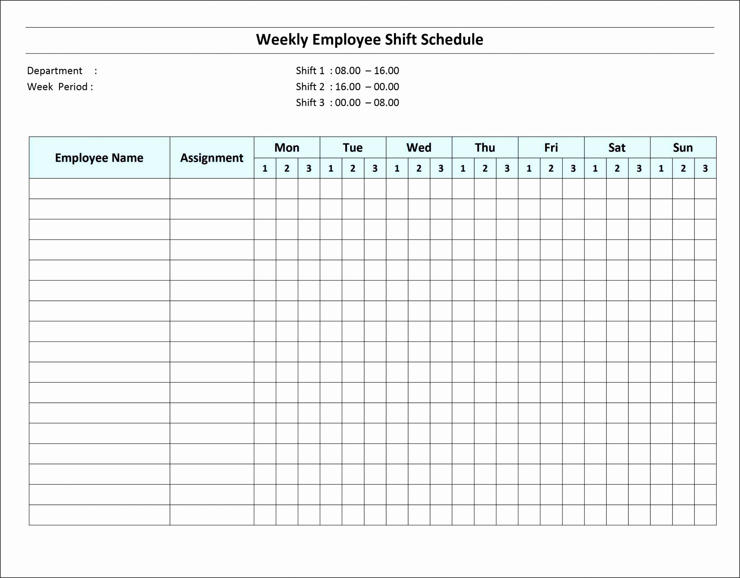 Free Monthly Employee Schedule Template Lovely 6 Excel Daily Work Schedule Sampletemplatess