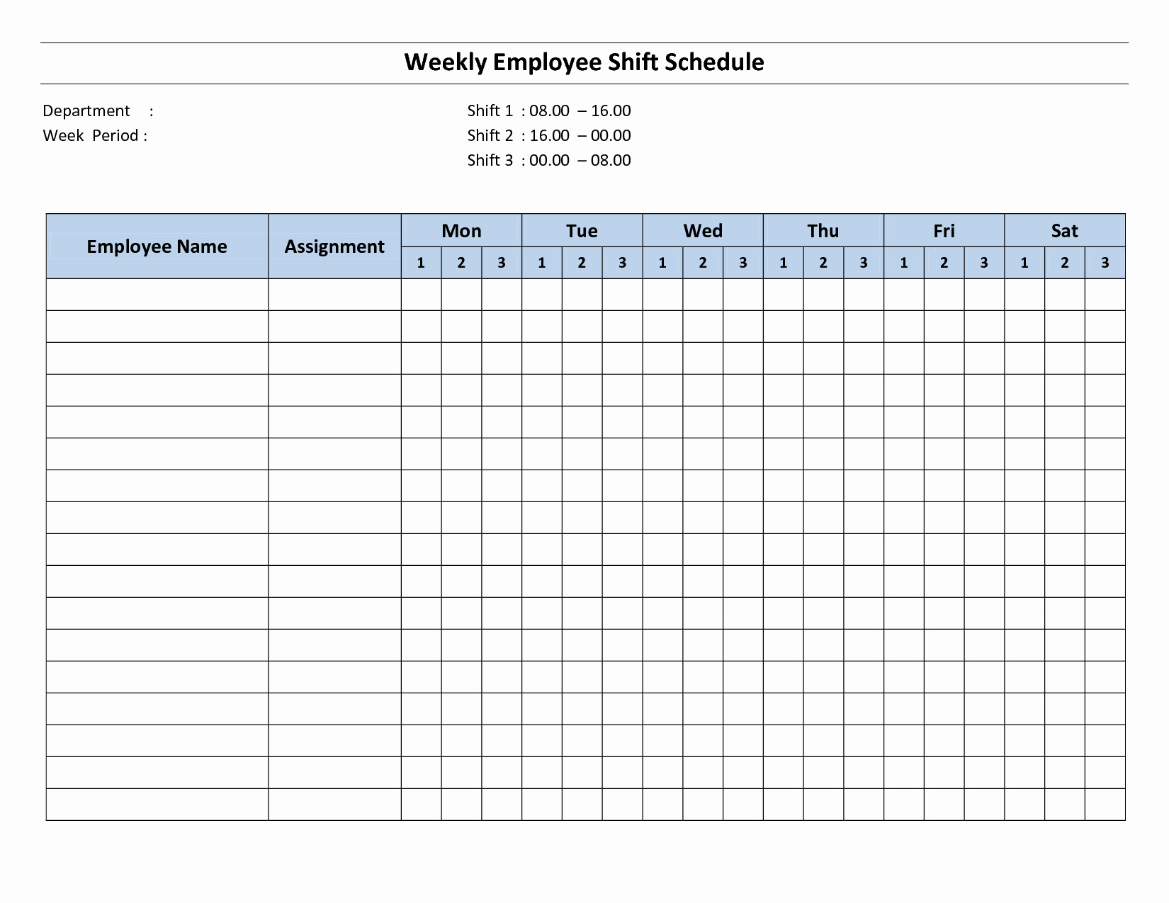 Free Monthly Employee Schedule Template Luxury Free Printable Employee Work Schedules