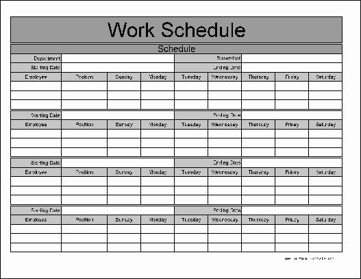 Free Monthly Work Schedule Template Beautiful Free Wide Row Monthly Work Schedule From formville