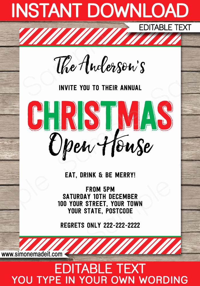 Free Open House Invitation Template Best Of Printable Christmas Party Invitations