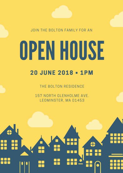 Free Open House Invitation Template New Customize 127 Open House Invitation Templates Online Canva