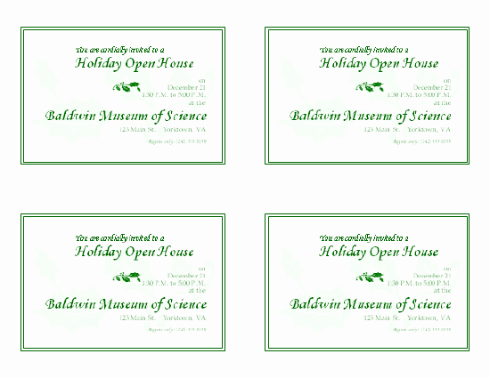 Free Open House Invitation Template New Download Free Printable Invitations Of Holiday Open House