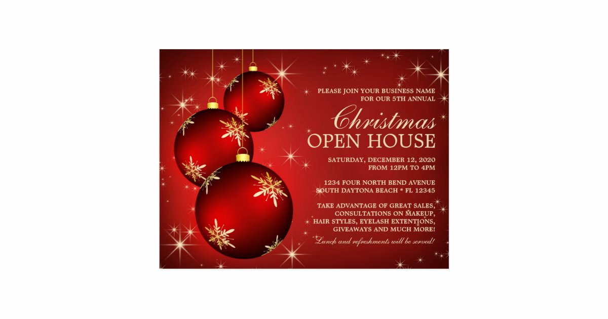 Free Open House Invitation Template New Elegant Christmas Open House Invitation Template Postcard