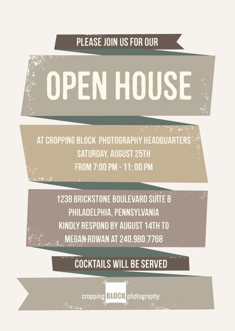 Free Open House Invitation Template Unique Rough Ribbon Corporate event Invitations In ash or Adobe