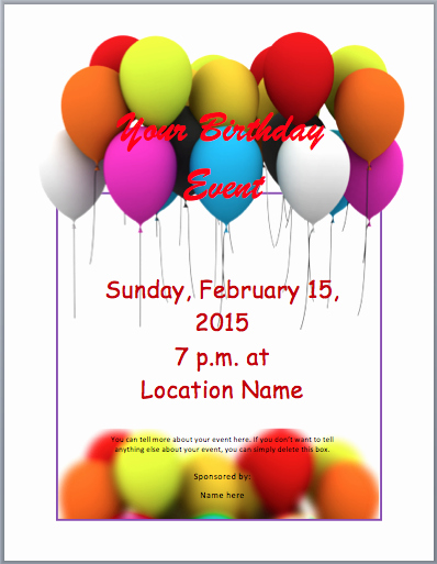 birthday party invitation flyer template