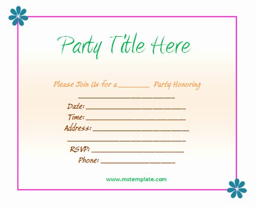 Free Party Invitation Template Word Lovely Free Party Invitation Templates