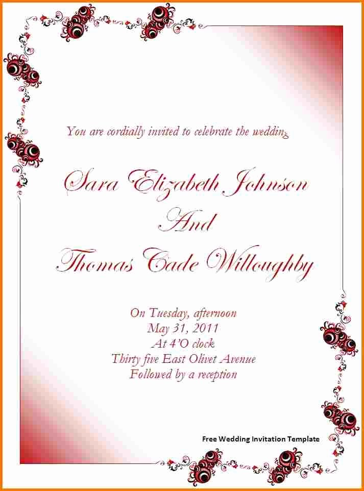 Free Party Invitation Template Word Luxury Free Wedding Invitation Templates for Word