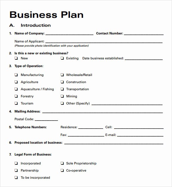 Free Printable Business Plan Template Elegant Free Business Plan Template