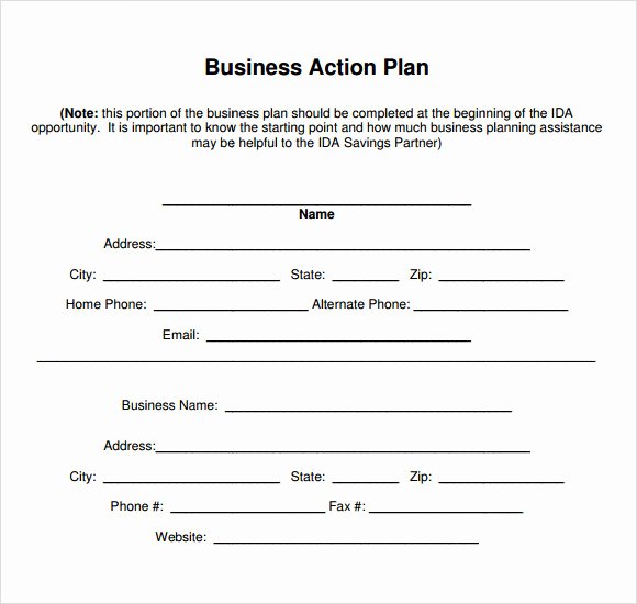 Free Printable Business Plan Template New Sample Business Action Plan – 13 Examples In Word Pdf format