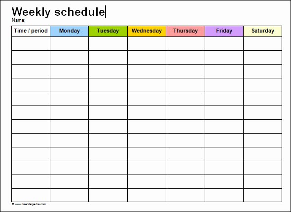 Free Printable Weekly Schedule Template Elegant Free 37 Sample Weekly Schedule Templates In Google Docs