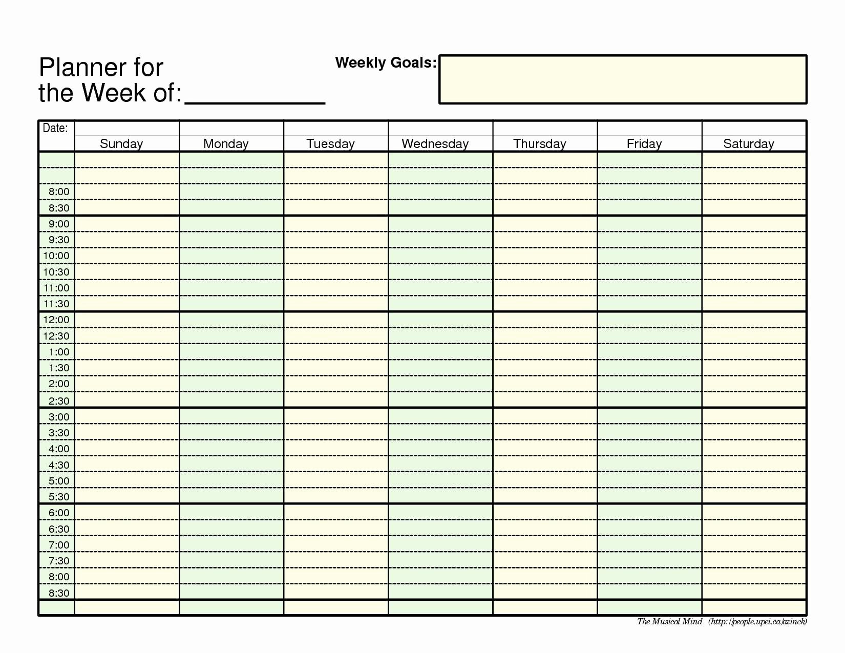Free Printable Weekly Schedule Template Luxury Weekly Planner Template Image 3 Craft Ideas