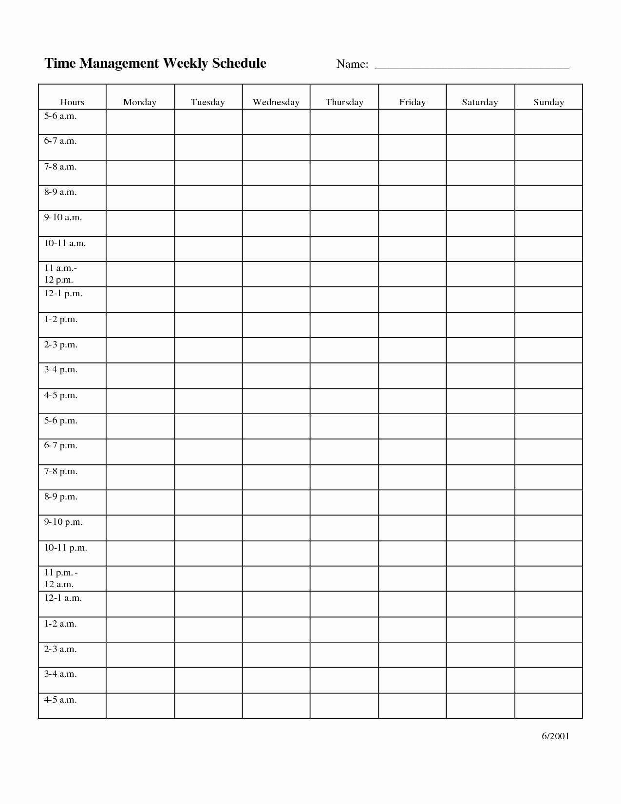 Free Printable Weekly Schedule Template New Pinterest Canada