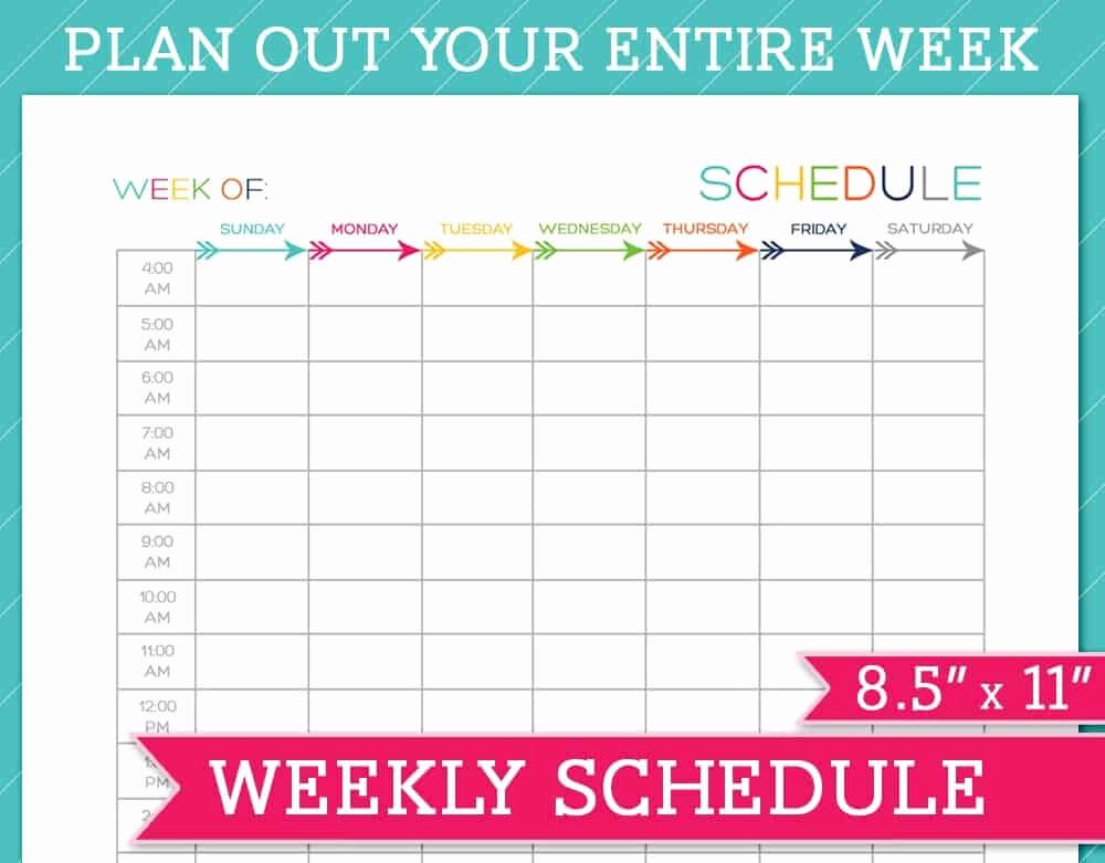 Free Printable Weekly Schedule Template Unique 5 Weekly Schedule Templates Excel Pdf formats