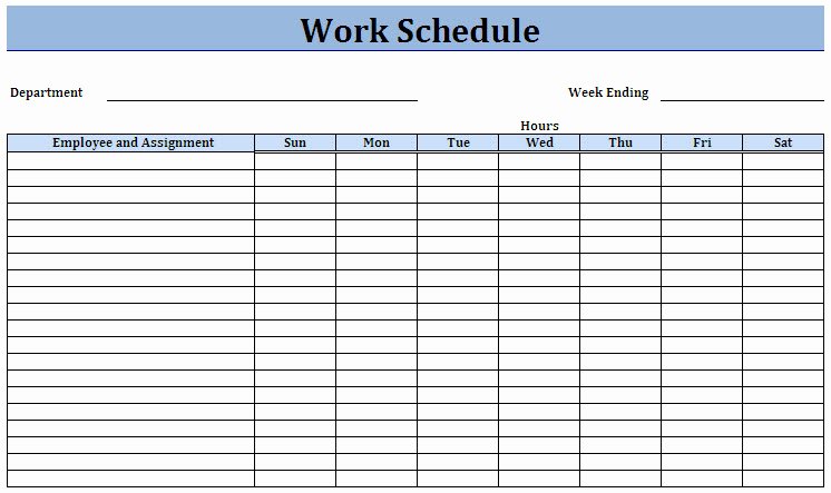 Free Restaurant Schedule Template Fresh Free Employee Work Schedules