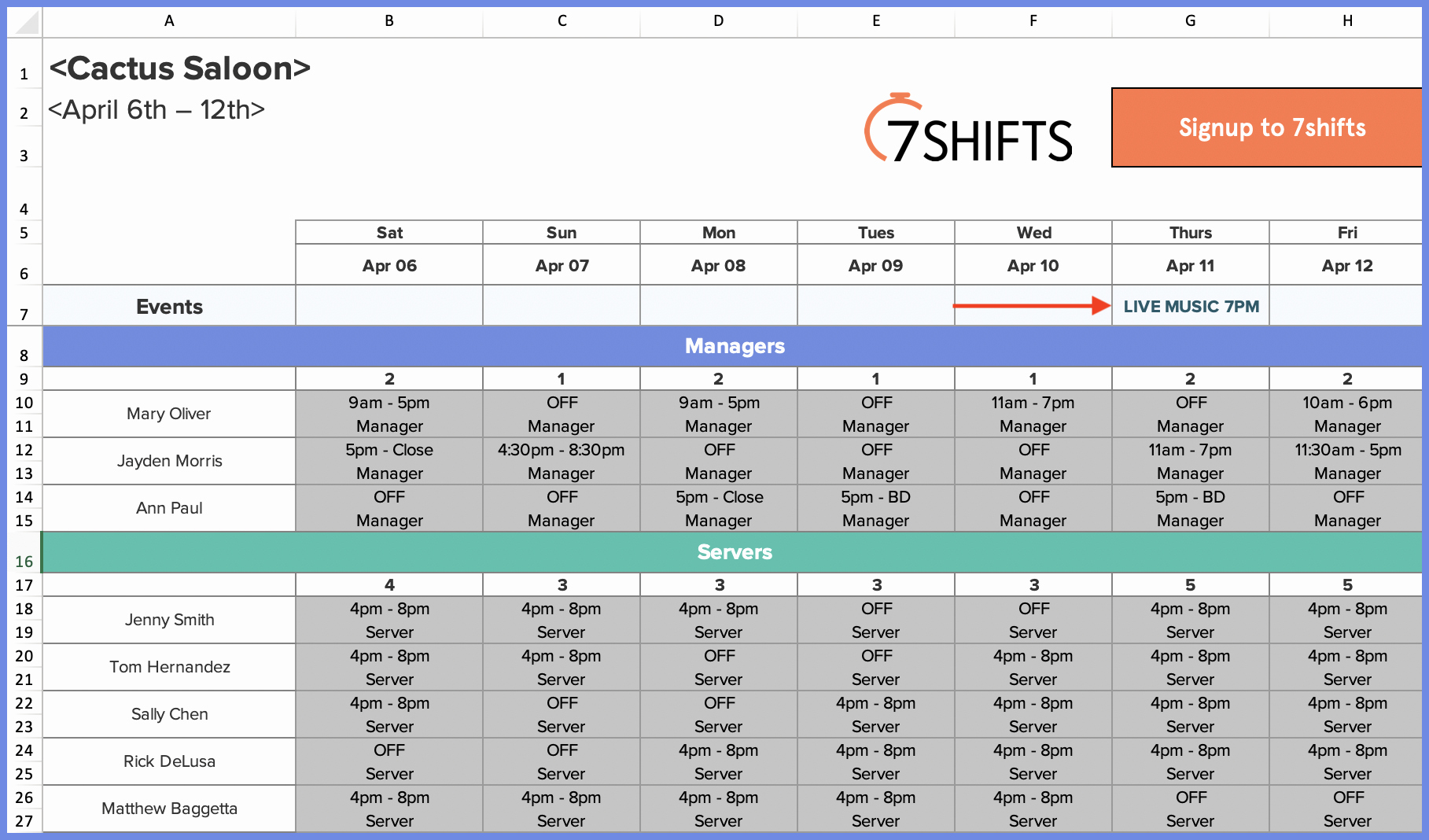 Free Restaurant Schedule Template Luxury How to Make A Restaurant Work Schedule with Free Excel