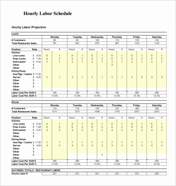 Free Restaurant Schedule Template New Restaurant Schedule Template 18 Free Excel Word