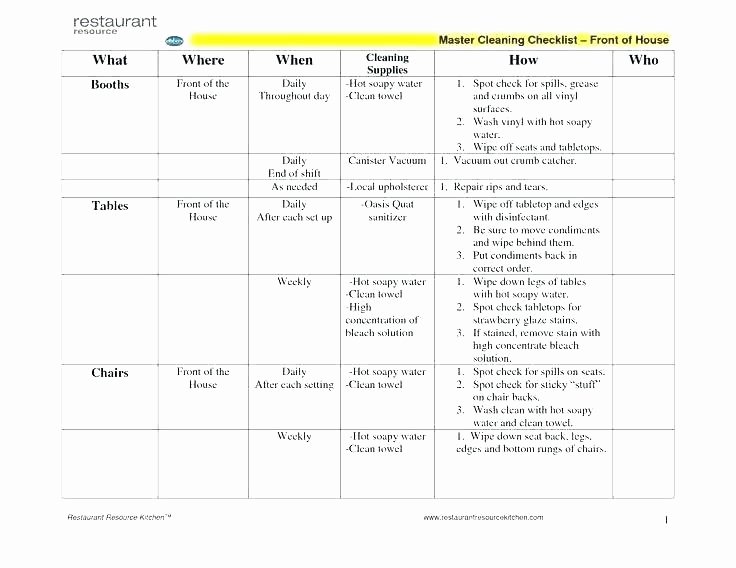 Free Restaurant Schedule Template Unique Mercial Kitchen Cleaning Schedule Template Excel