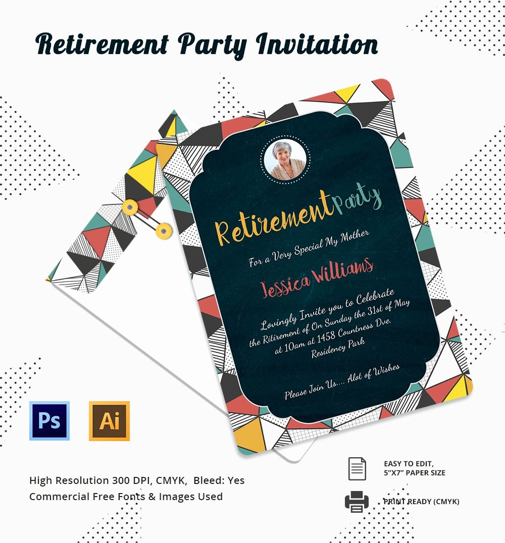 Free Retirement Party Program Template Fresh 25 Retirement Invitation Templates Psd Vector Eps Ai