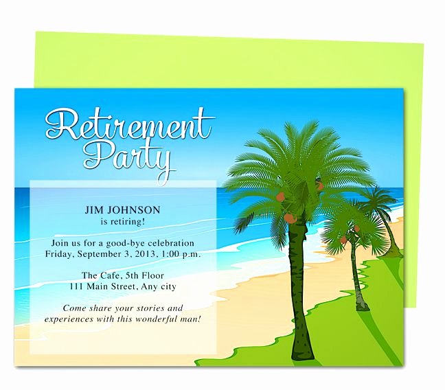 Free Retirement Party Program Template Inspirational Tropical Oasis Retirement Party Invitation Templates Use