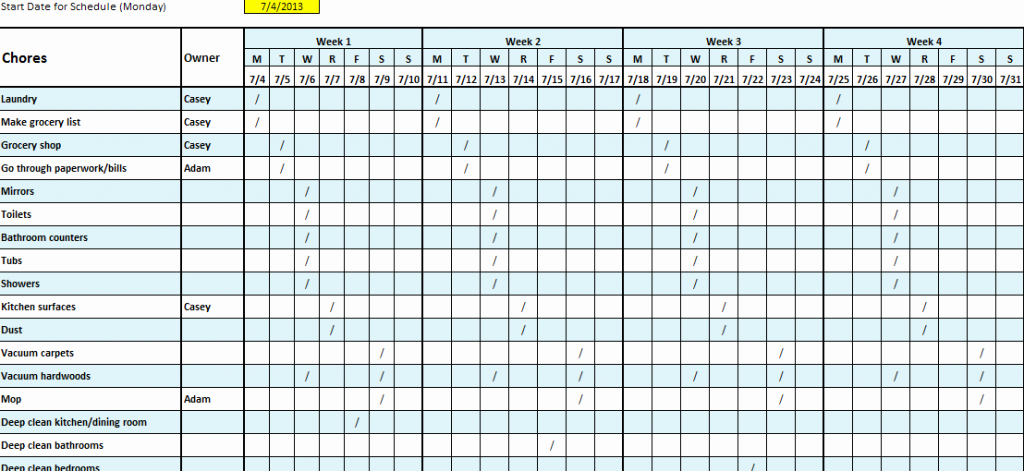 Free School Master Schedule Template Best Of 6 Free Cleaning Schedule Templates In Ms Word and Ms Excel