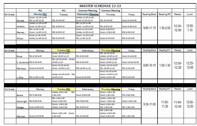 Free School Master Schedule Template Luxury Kids Rock Creating A School Master Schedule