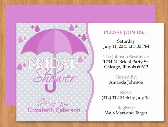 Free Shower Invitation Template Fresh Purple Umbrella Bridal Shower Invitation Editable