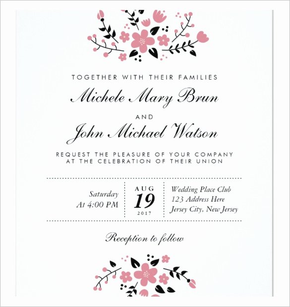 Free Wedding Invitation Template Elegant Wedding Invitation Template 71 Free Printable Word Pdf