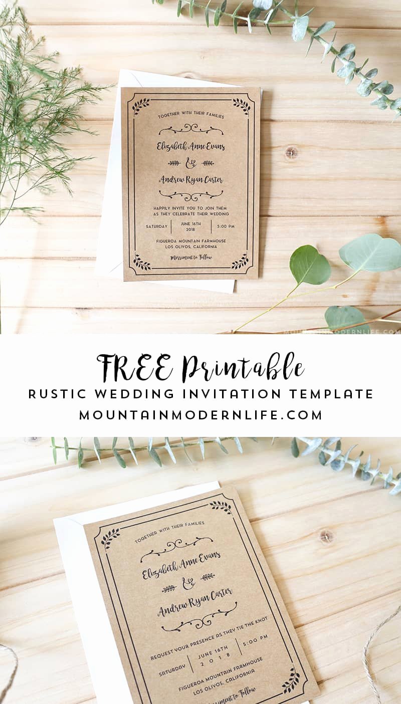 Free Wedding Invitation Template Inspirational Free Printable Wedding Invitation Template