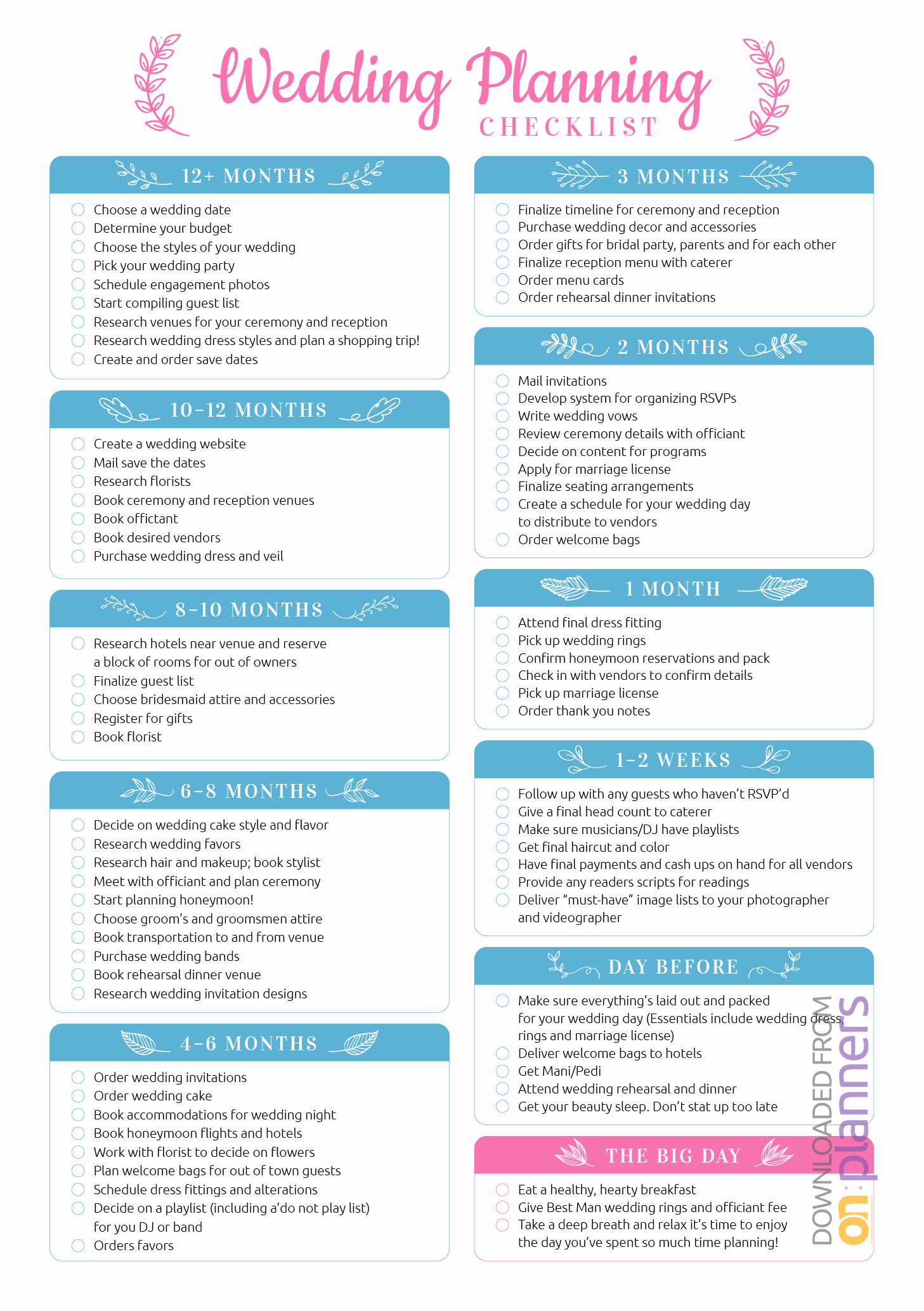 Free Wedding Plan Template Fresh Download Printable Wedding Planning Checklist Pdf