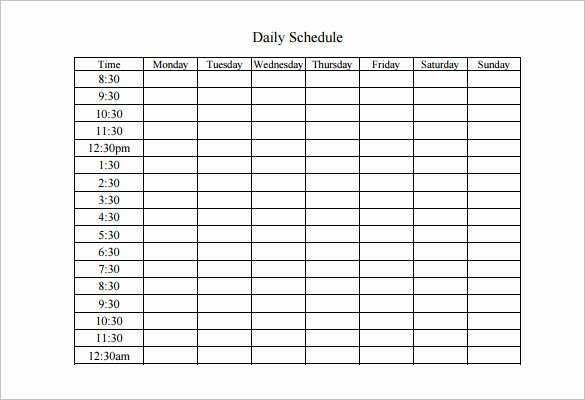 Free Weekly Work Schedule Template Awesome Weekly Work Schedule Template 8 Free Word Excel Pdf