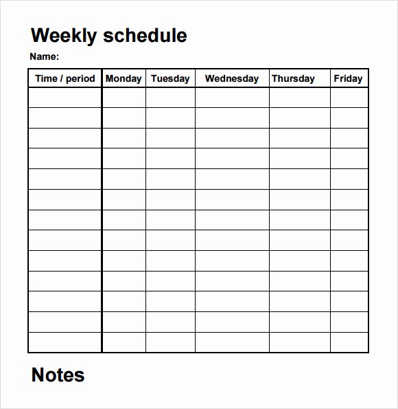 Free Weekly Work Schedule Template Elegant Free 4 Sample Blank Schedule Templates In Pdf