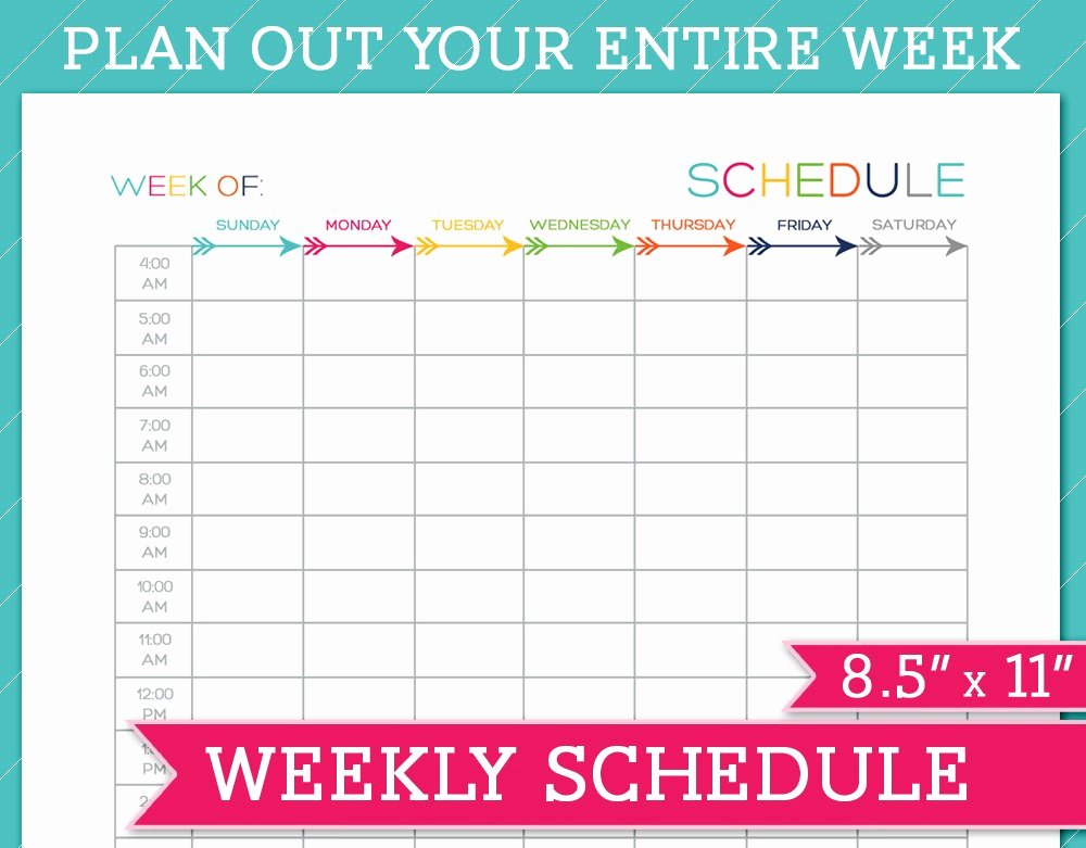 Free Weekly Work Schedule Template Elegant Weekly Schedule Template