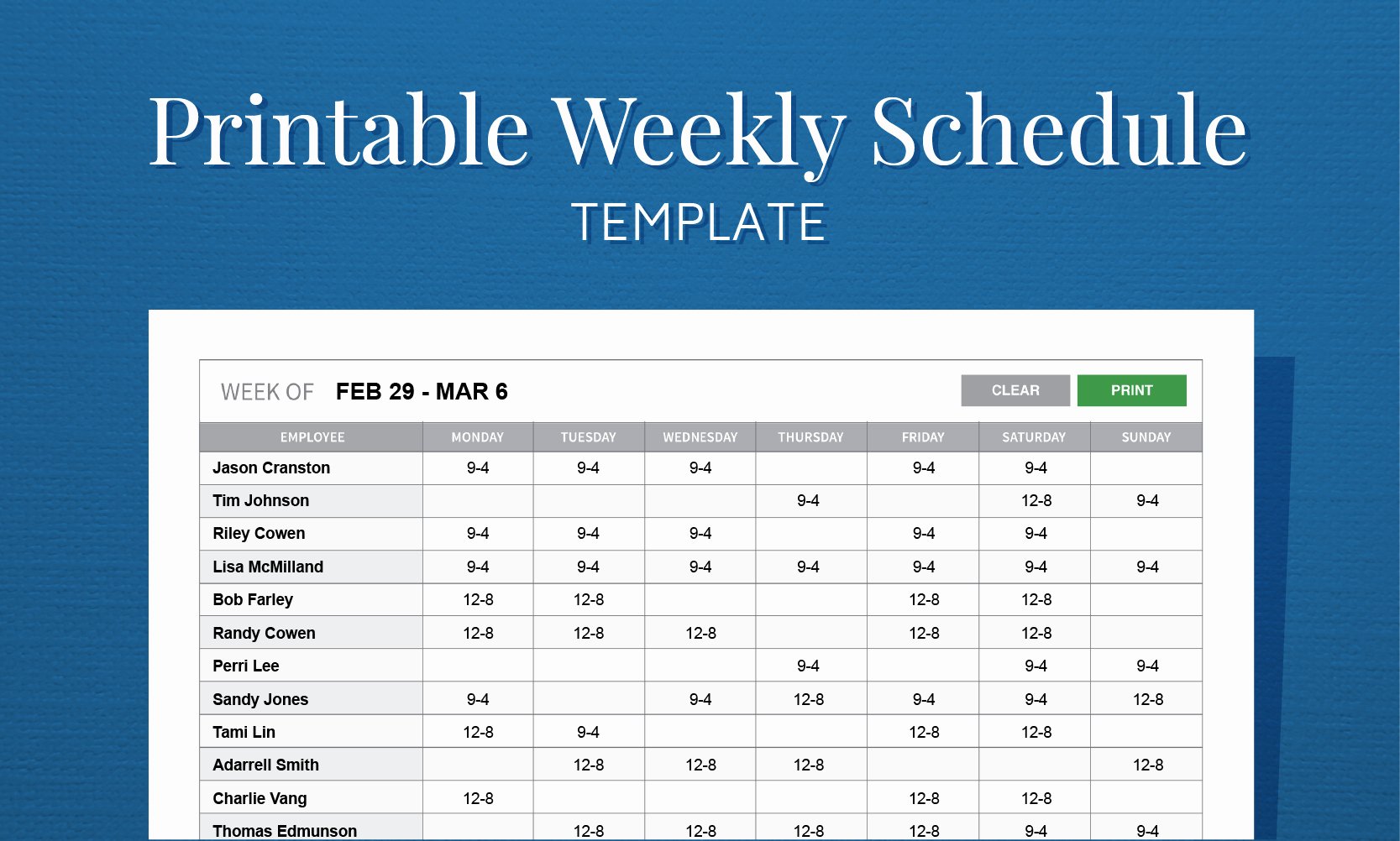 Free Weekly Work Schedule Template Luxury Job Scheduling Spreadsheet Spreadsheet Downloa Job Shop