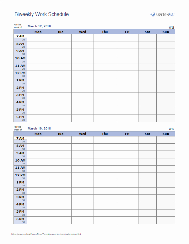 Free Weekly Work Schedule Template New Work Schedule Template for Excel