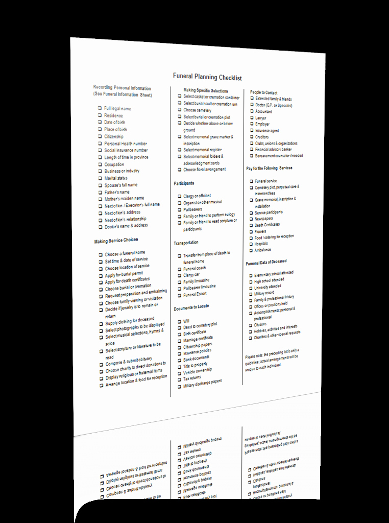 Funeral Planning Checklist Template New Download forms Cremation Services Of Lancaster Pa