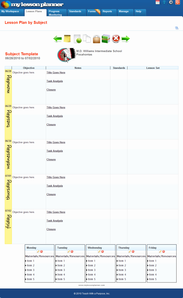 Ganag Lesson Plan Template Luxury My Lesson Planner