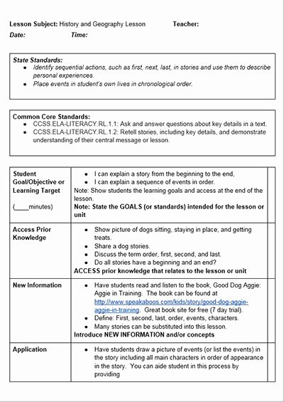 Ganag Lesson Plan Template Unique Mon Core History Lessons Free Lesson Plan Template