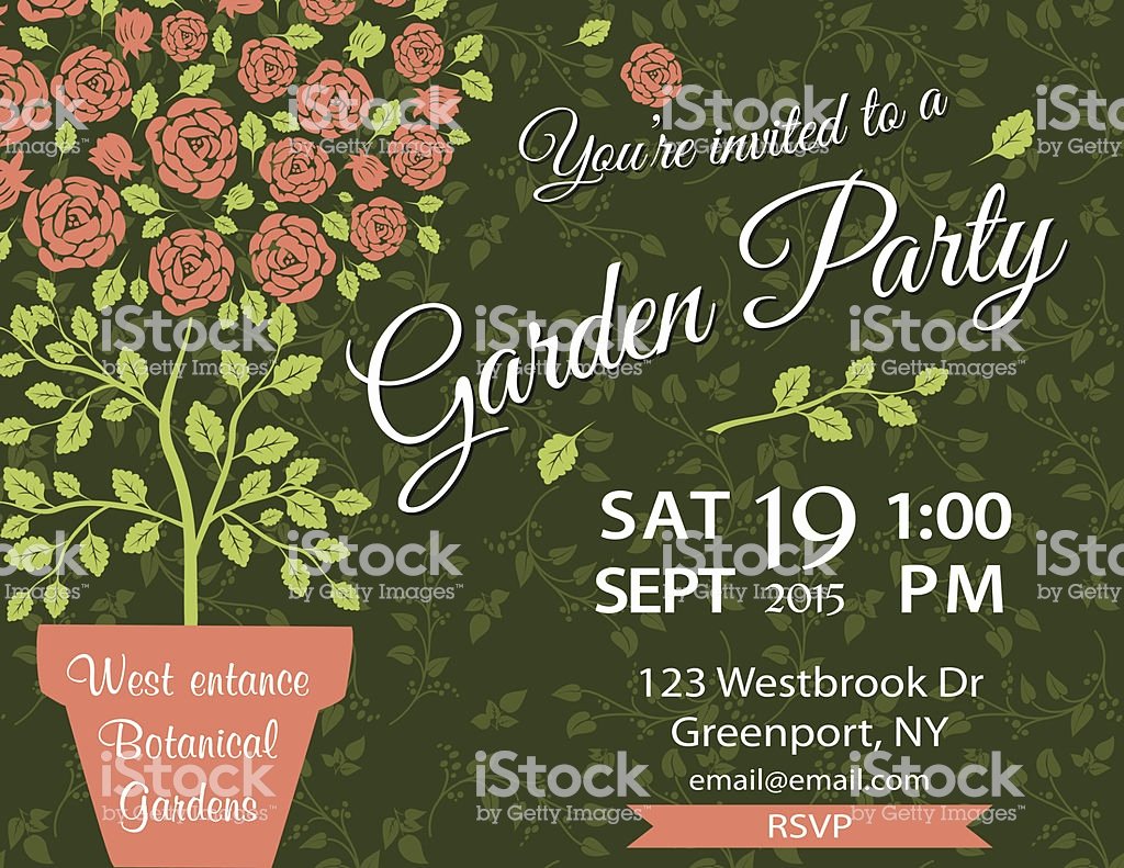 Garden Party Invitation Template Beautiful Garden Party Invitation Template Stock Vector Art &amp; More