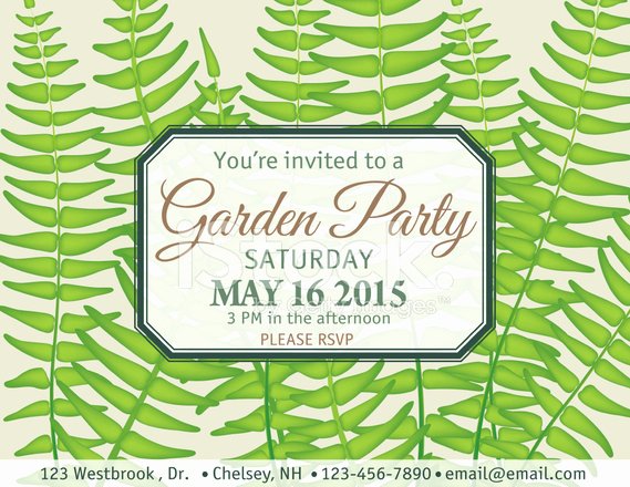 Garden Party Invitation Template Best Of Ferns Garden Party Invitation Template Stock Photos