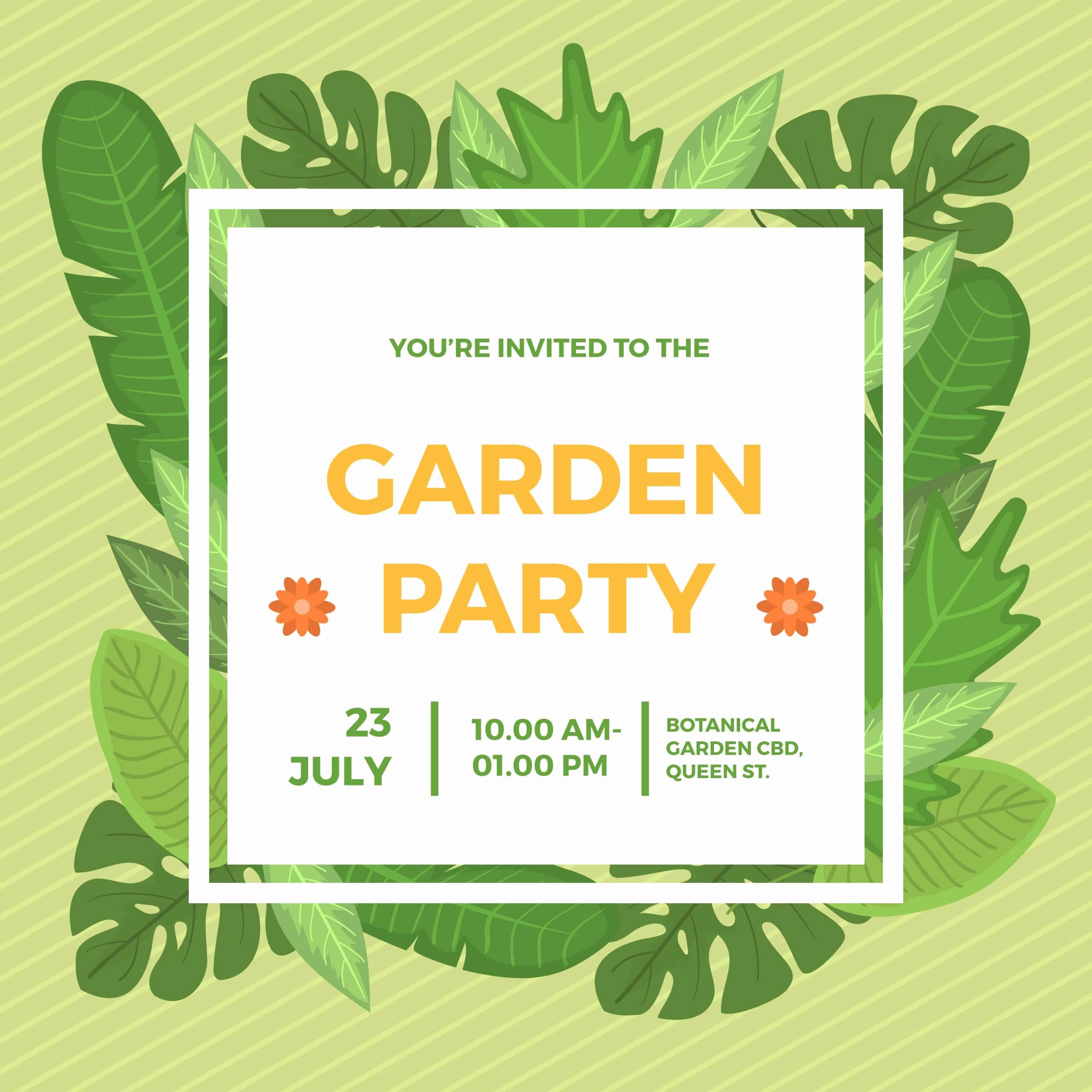 Garden Party Invitation Template Best Of Platte Tuin Partij Uitnodiging Vector Sjabloon Download