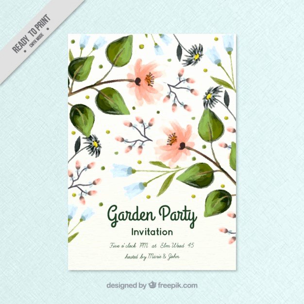 Garden Party Invitation Template Fresh Spring Garden Party Invitation Vector