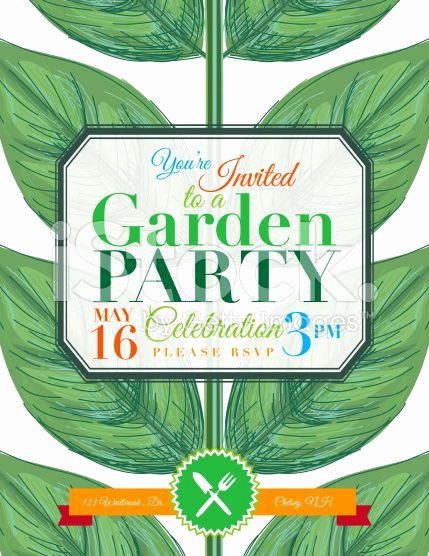 Garden Party Invitation Template Lovely Plant Garden Party Vertical Invitation Template with An