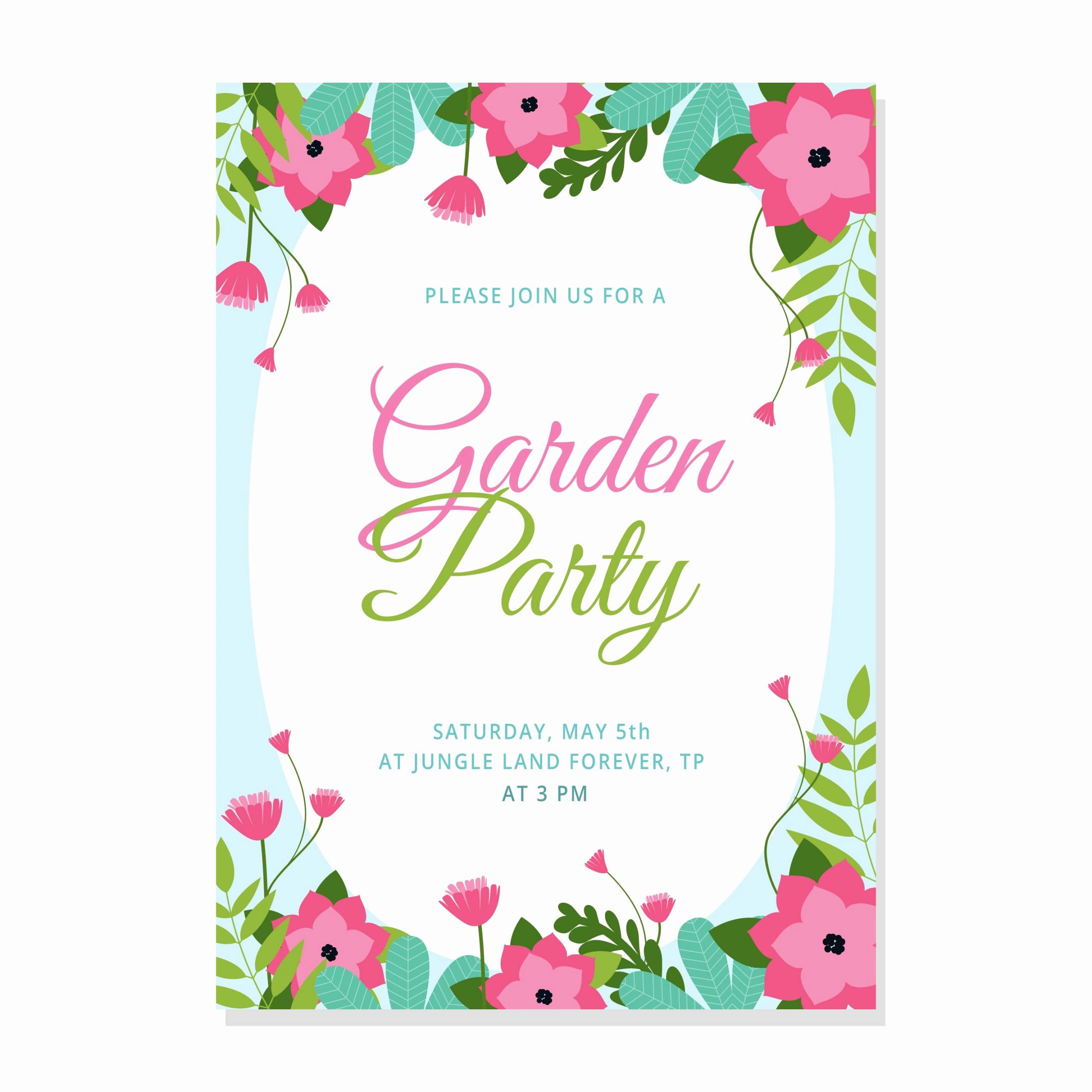 Garden Party Invitation Template New Garden Party Invitation Download Free Vectors Clipart
