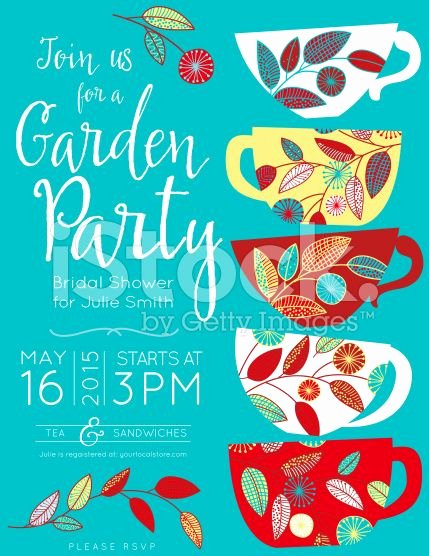 Garden Party Invitation Template Unique Garden Party Bridal Shower Tea Party Vertical Template