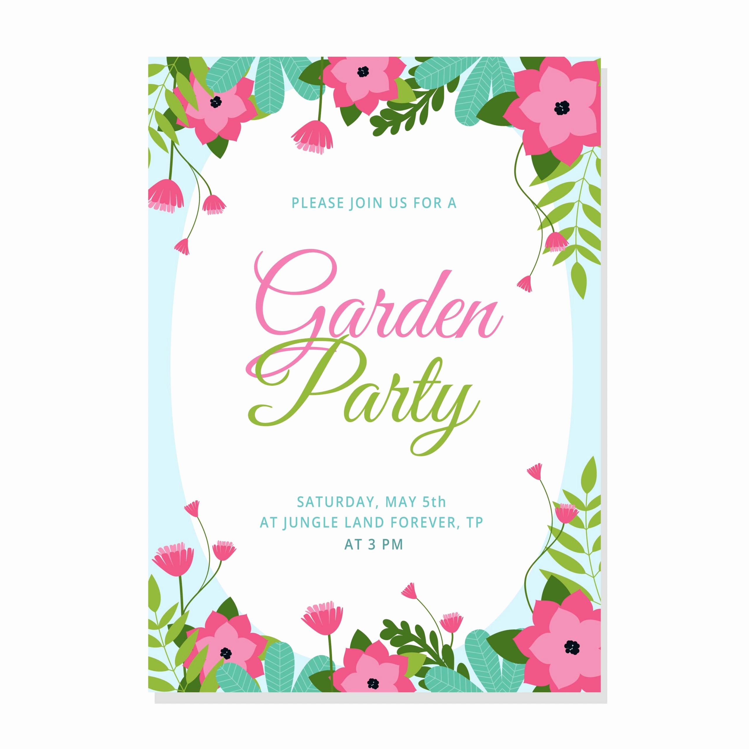 Garden Party Invite Template Lovely Garden Party Invitation Download Free Vectors Clipart