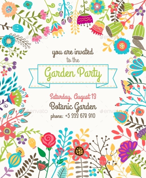 Garden Party Invite Template Luxury 20 Beautiful Summer Party Invitation Designs Psd Ai Word