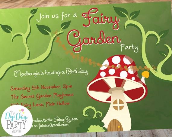 Garden Party Invite Template Luxury Woodland Fairy Garden Party Printable Invitation Template