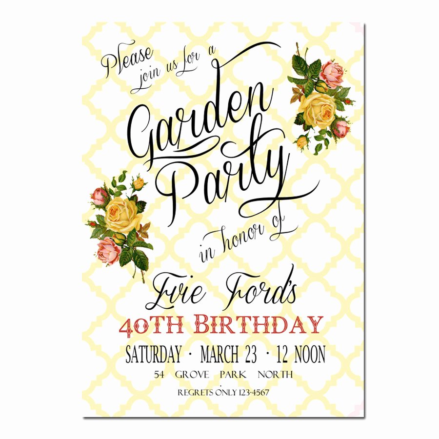 Garden Party Invite Template New Garden Party Invitation Bridal Shower Invitation